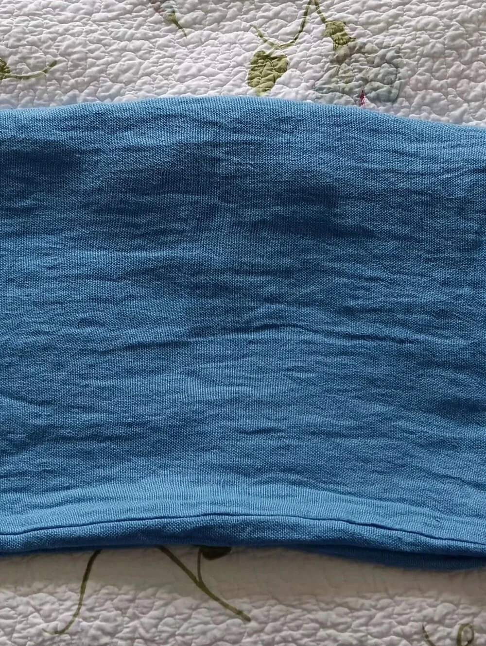 3 - Annie Selke C3 French Blue 100% Linen Pillow Shams Tie Closure 26